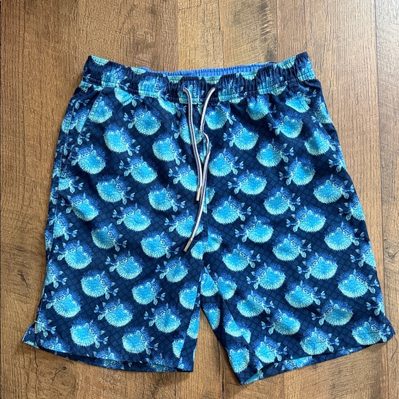 Peter Millar Other - Peter Millar Navy and Light Blue Patterned Swim Shorts